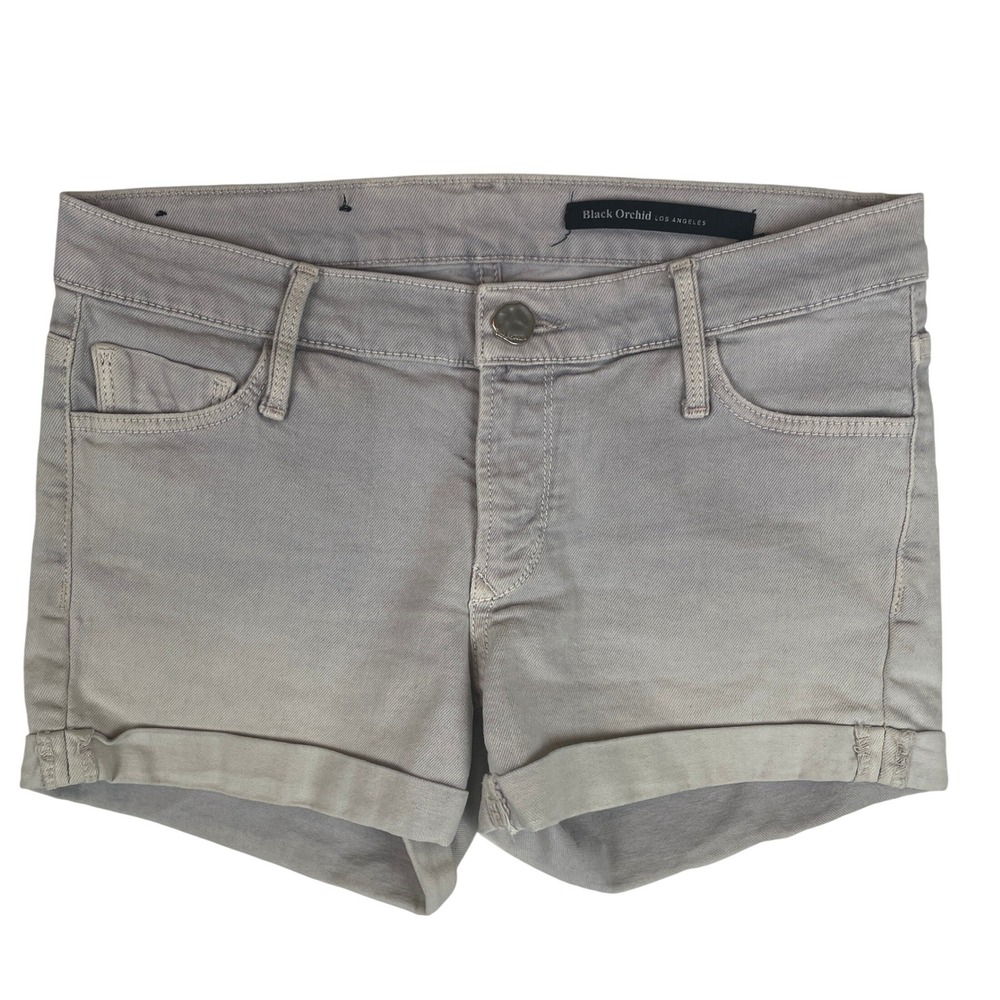 Black Orchid Los Angeles Women's Grey Cuffed Denim Shorts‎ Size 26 (Actual 28W)
